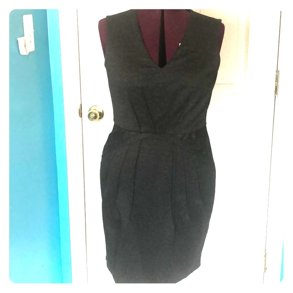 H&M Gray fitted dress.